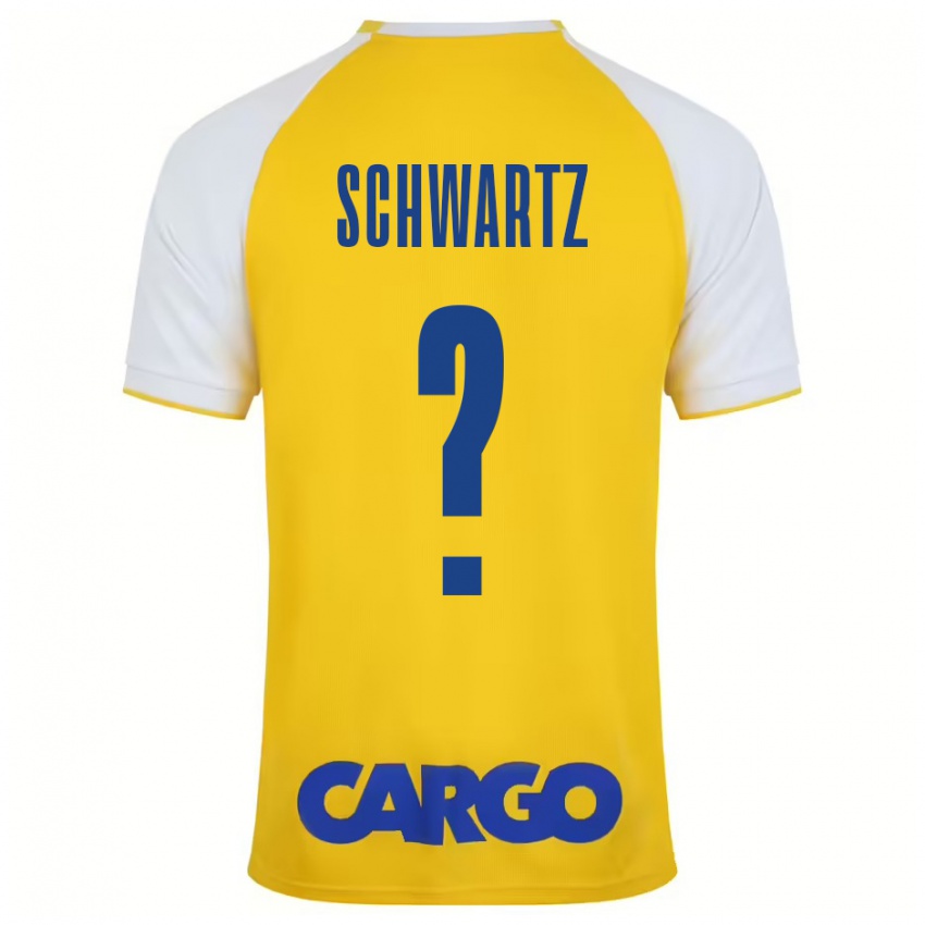 Kinder Noam Schwartz #0 Gelb Weiß Heimtrikot Trikot 2024/25 T-Shirt Schweiz