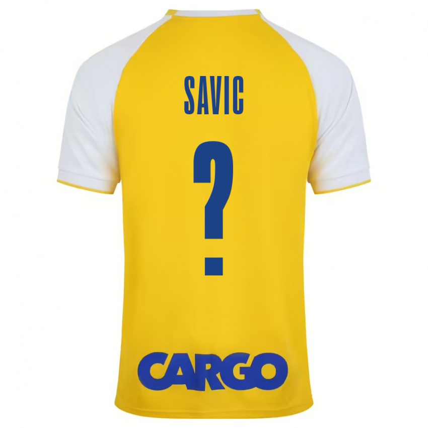 Kinder Rom Savic #0 Gelb Weiß Heimtrikot Trikot 2024/25 T-Shirt Schweiz