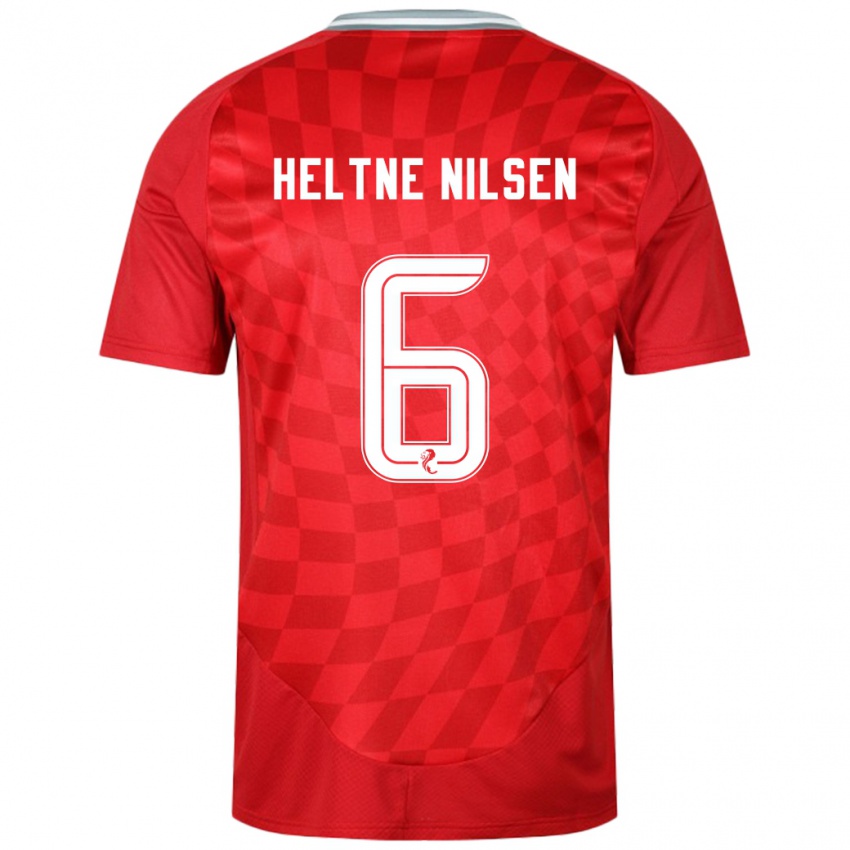 Kinder Sivert Heltne Nilsen #6 Rot Heimtrikot Trikot 2024/25 T-Shirt Schweiz