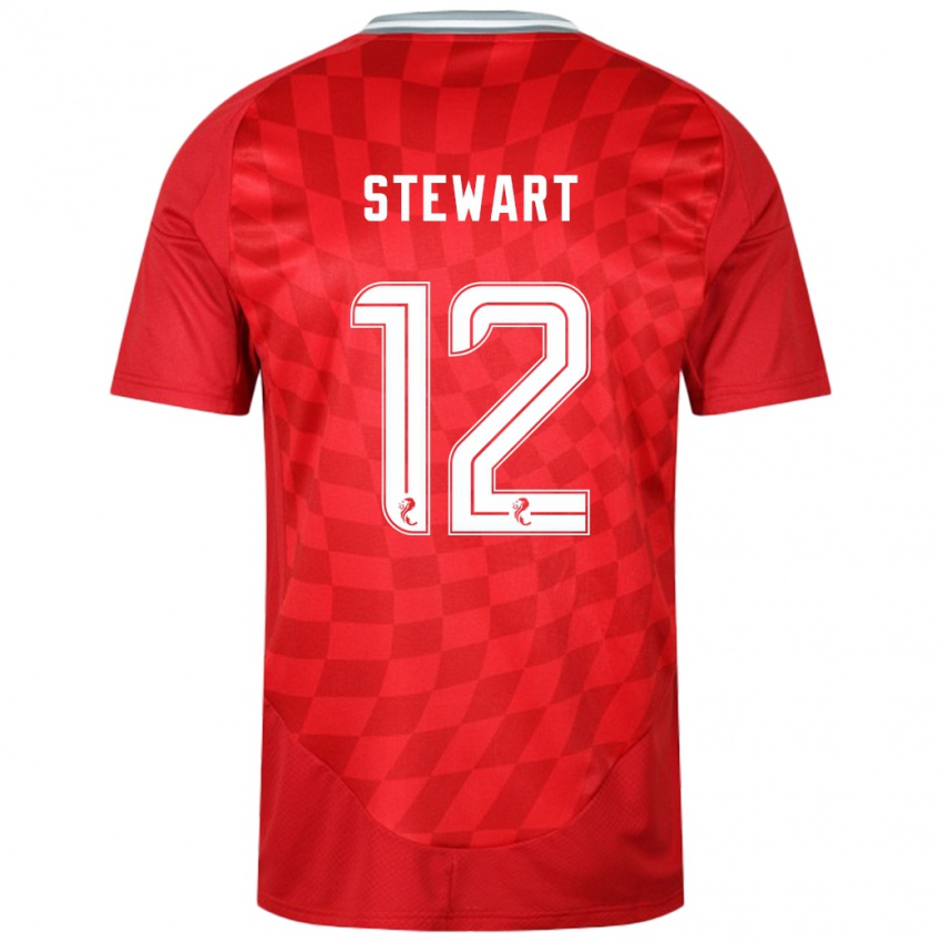 Enfant Maillot Hannah Stewart #12 Rouge Tenues Domicile 2024/25 T-Shirt Suisse