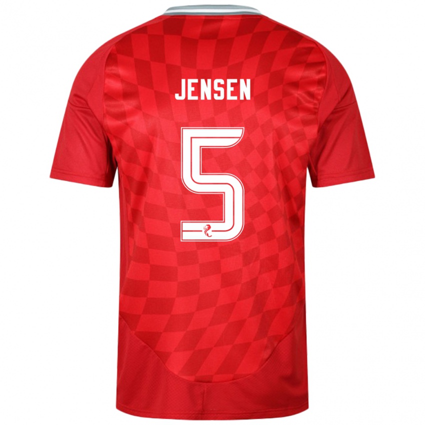 Kinder Richard Jensen #5 Rot Heimtrikot Trikot 2024/25 T-Shirt Schweiz