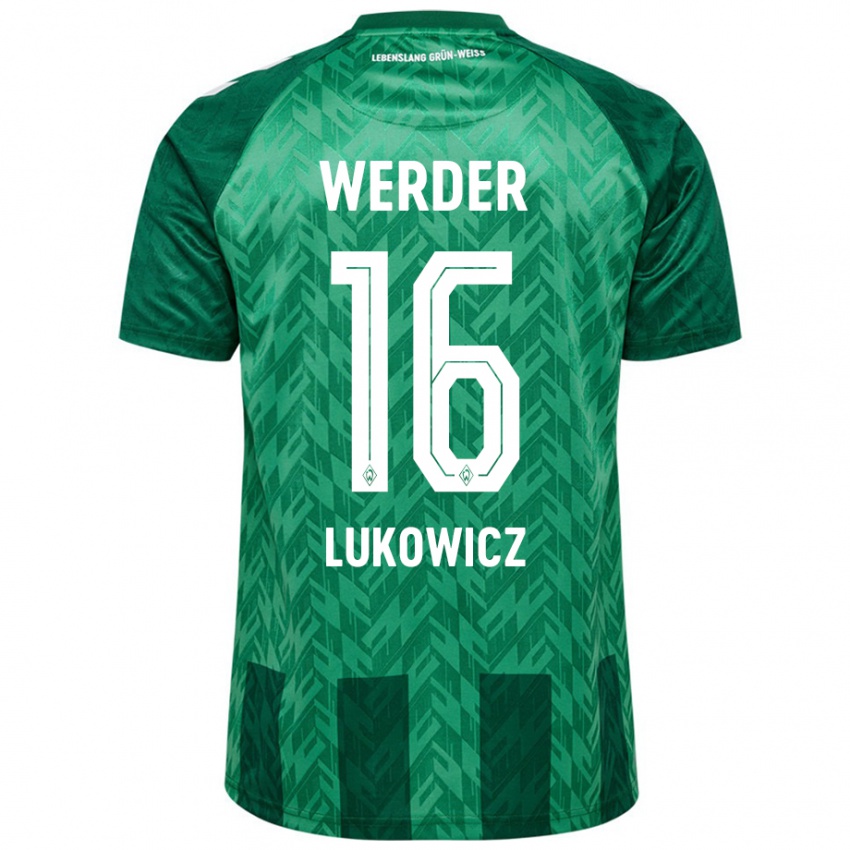 Kinder Maik Lukowicz #16 Grün Heimtrikot Trikot 2024/25 T-Shirt Schweiz