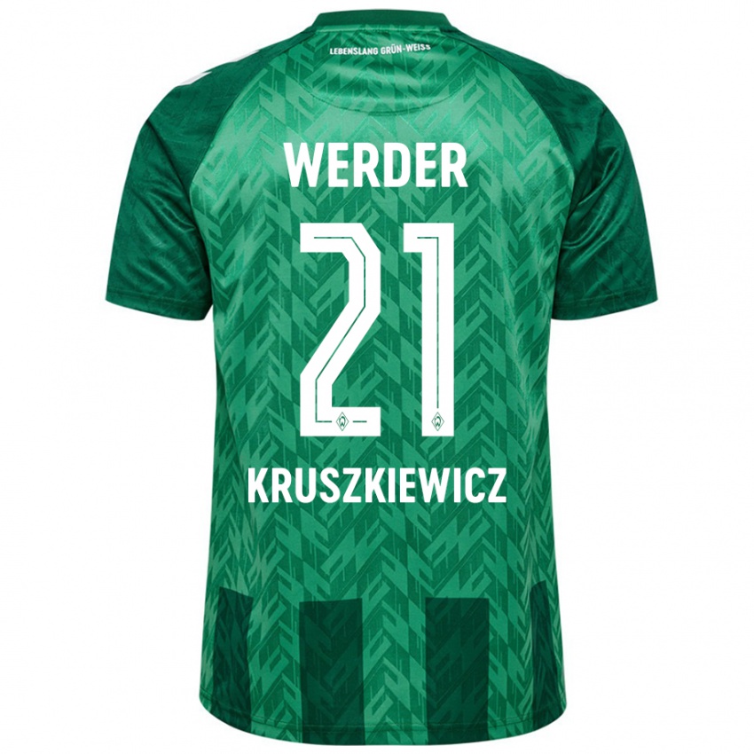 Kinder Jakub Kruszkiewicz #21 Grün Heimtrikot Trikot 2024/25 T-Shirt Schweiz