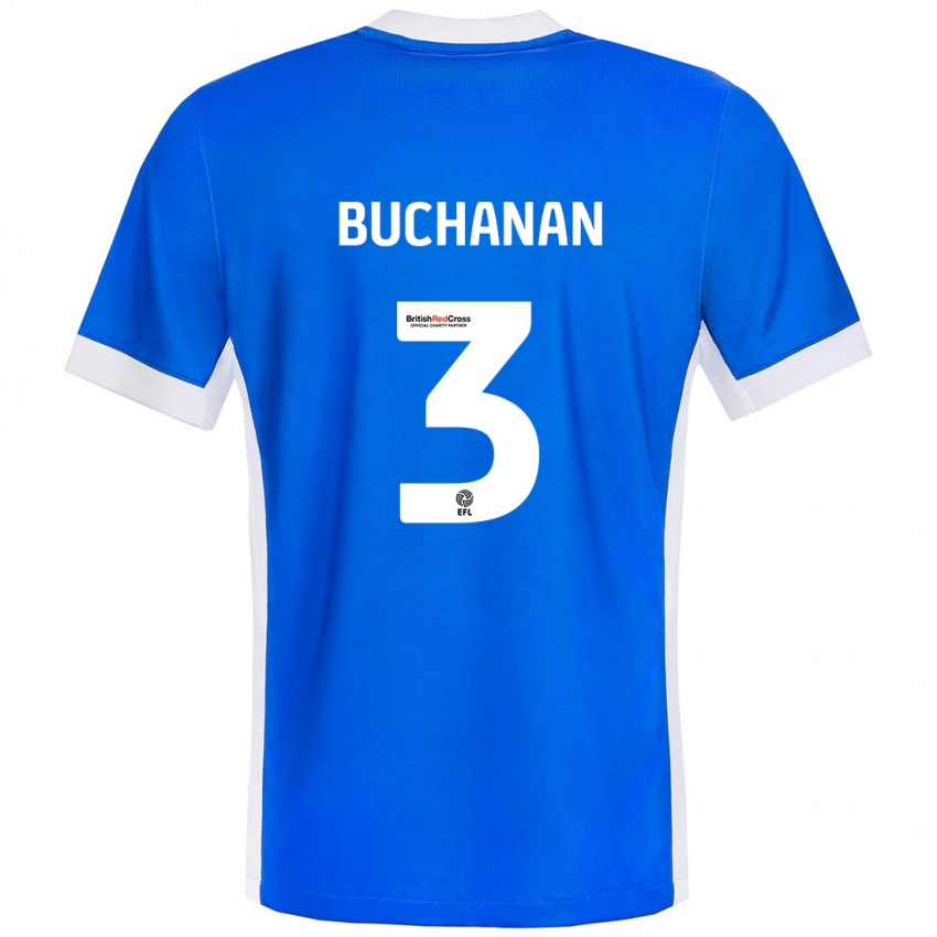 Kinder Lee Buchanan #3 Blau Weiß Heimtrikot Trikot 2024/25 T-Shirt Schweiz