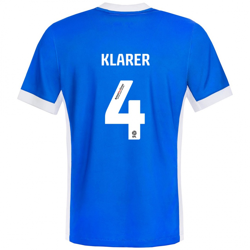 Kinder Christoph Klarer #4 Blau Weiß Heimtrikot Trikot 2024/25 T-Shirt Schweiz