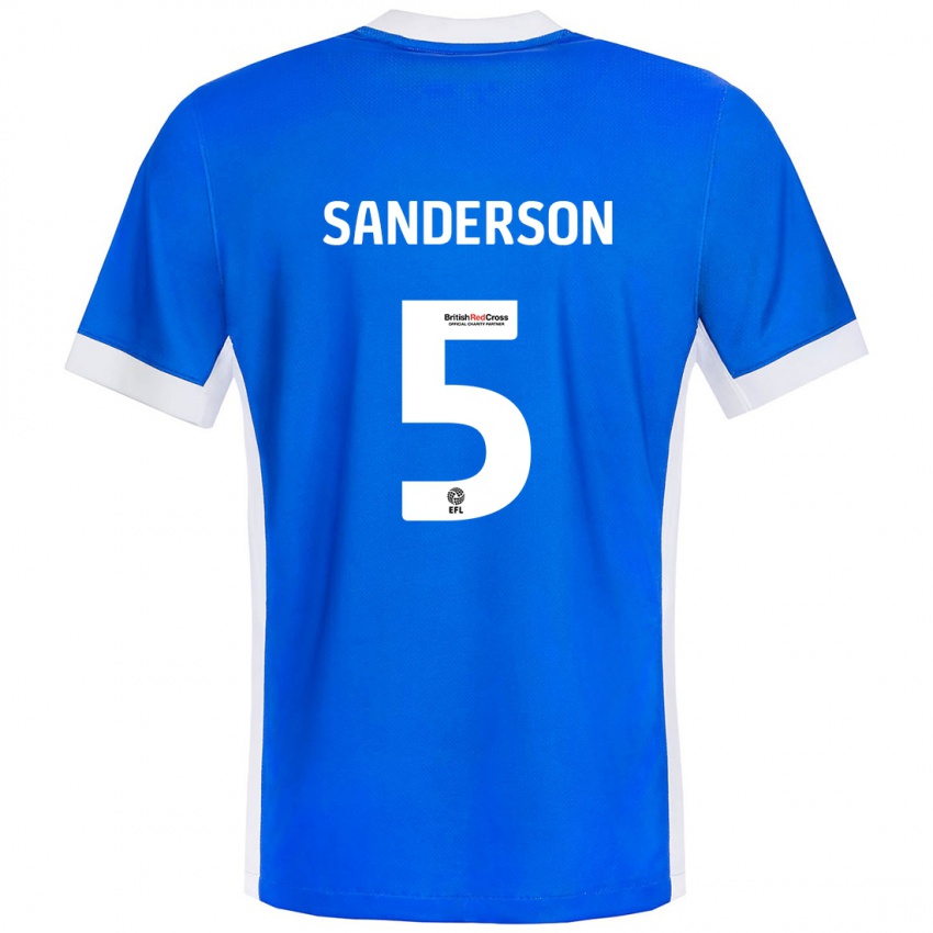 Kinder Dion Sanderson #5 Blau Weiß Heimtrikot Trikot 2024/25 T-Shirt Schweiz