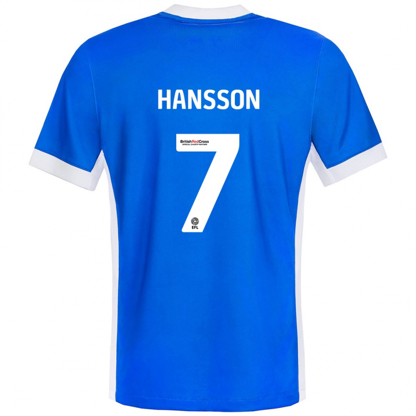 Kinder Emil Hansson #7 Blau Weiß Heimtrikot Trikot 2024/25 T-Shirt Schweiz