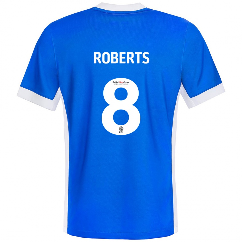 Kinder Tyler Roberts #8 Blau Weiß Heimtrikot Trikot 2024/25 T-Shirt Schweiz