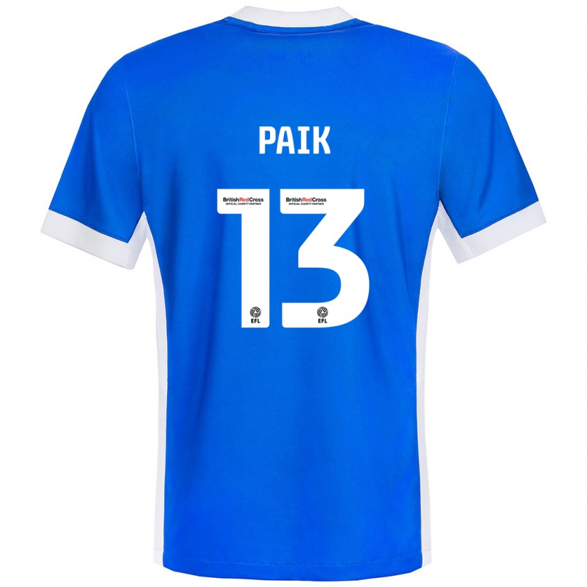 Kinder Seung-Ho Paik #13 Blau Weiß Heimtrikot Trikot 2024/25 T-Shirt Schweiz