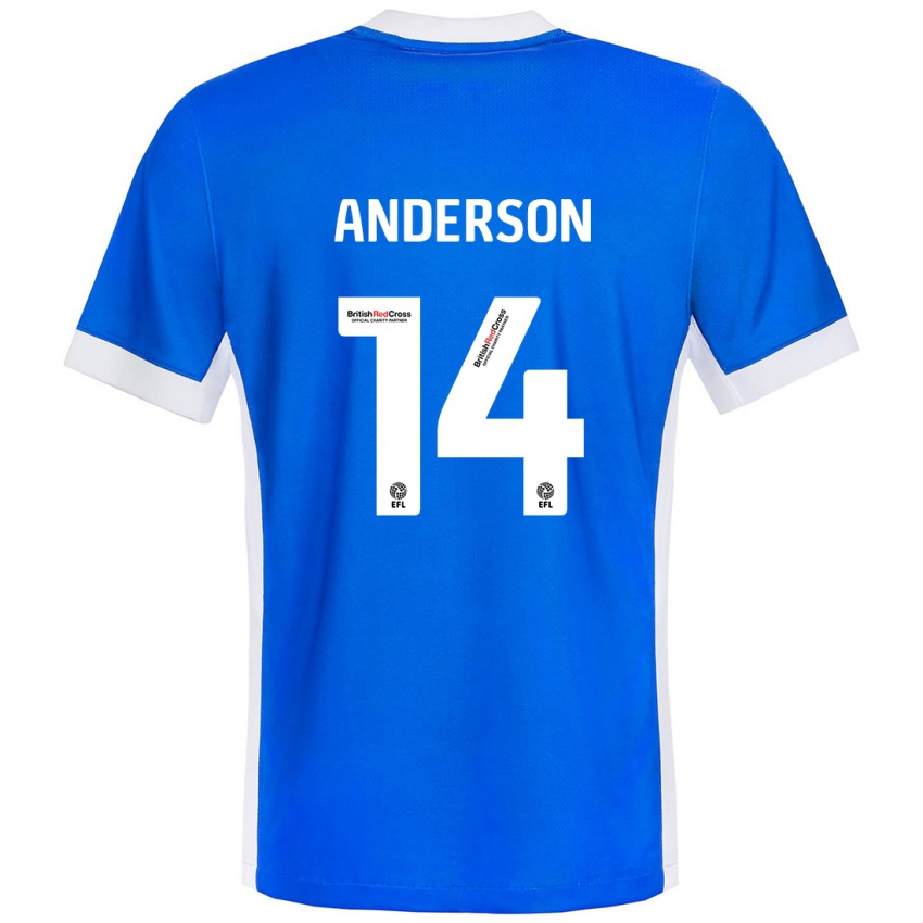 Kinder Keshi Anderson #14 Blau Weiß Heimtrikot Trikot 2024/25 T-Shirt Schweiz