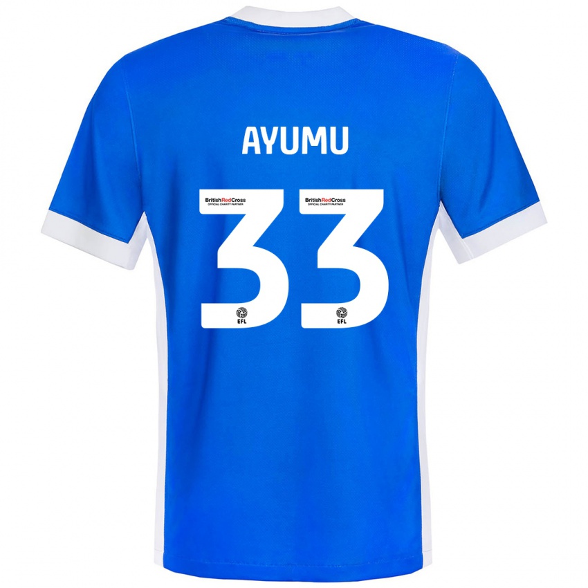 Kinder Ayumu Yokoyama #33 Blau Weiß Heimtrikot Trikot 2024/25 T-Shirt Schweiz