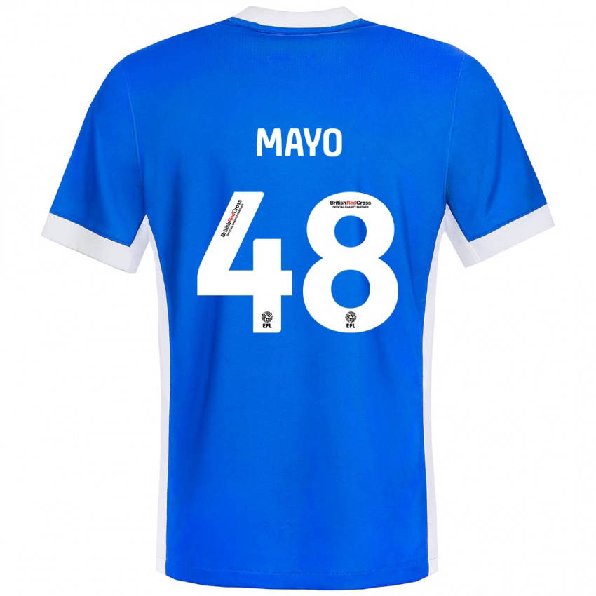 Enfant Maillot Bradley Mayo #48 Bleu Blanc Tenues Domicile 2024/25 T-Shirt Suisse