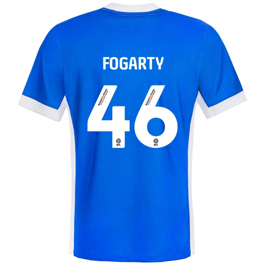 Kinder Tom Fogarty #46 Blau Weiß Heimtrikot Trikot 2024/25 T-Shirt Schweiz