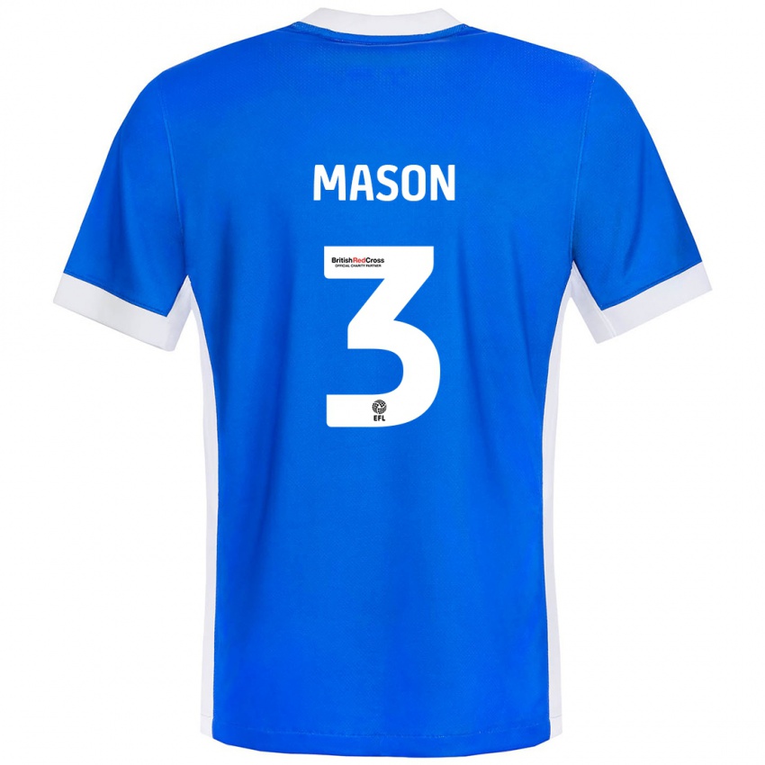 Enfant Maillot Ellie Mason #3 Bleu Blanc Tenues Domicile 2024/25 T-Shirt Suisse