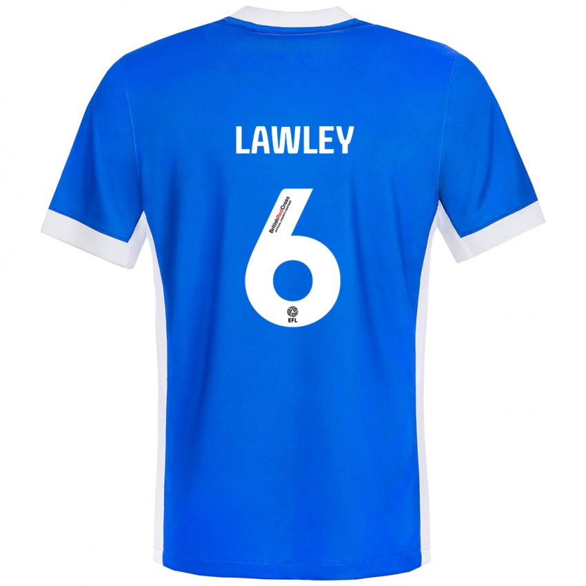 Enfant Maillot Gemma Lawley #6 Bleu Blanc Tenues Domicile 2024/25 T-Shirt Suisse