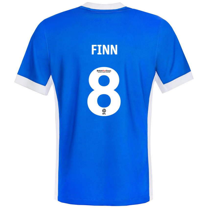 Enfant Maillot Jamie Finn #8 Bleu Blanc Tenues Domicile 2024/25 T-Shirt Suisse