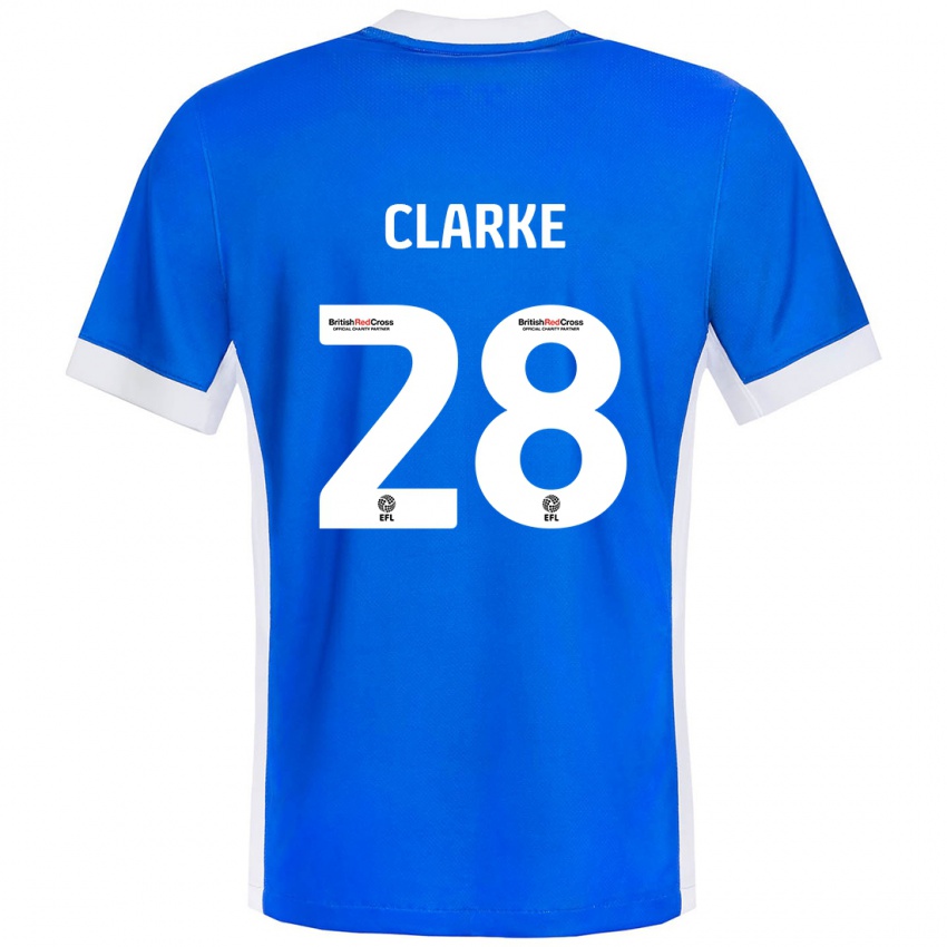 Kinder Charlotte Clarke #28 Blau Weiß Heimtrikot Trikot 2024/25 T-Shirt Schweiz