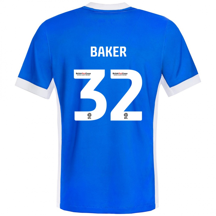 Kinder Ava Baker #32 Blau Weiß Heimtrikot Trikot 2024/25 T-Shirt Schweiz