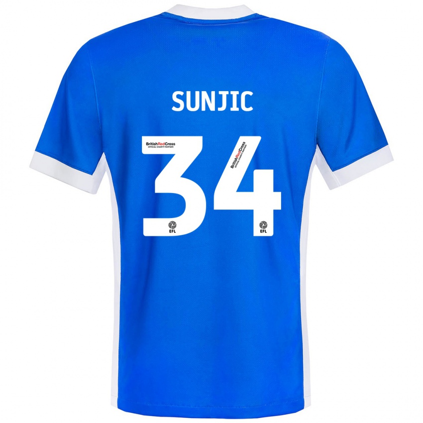 Kinder Ivan Sunjic #34 Blau Weiß Heimtrikot Trikot 2024/25 T-Shirt Schweiz