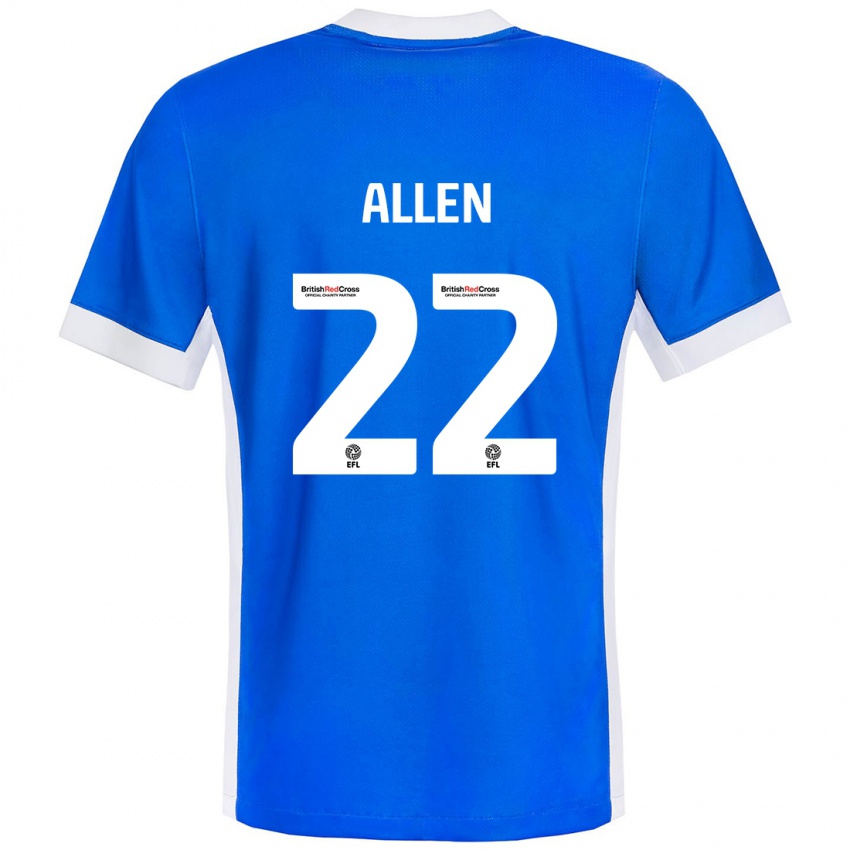 Enfant Maillot Remi Allen #22 Bleu Blanc Tenues Domicile 2024/25 T-Shirt Suisse