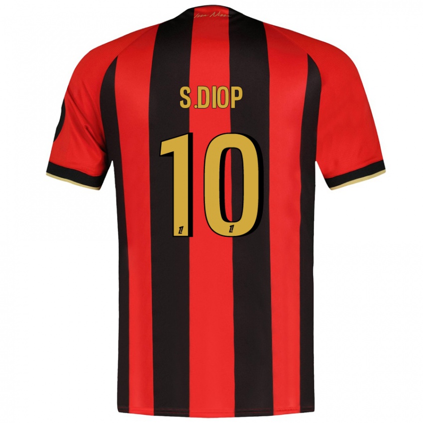 Kinder Sofiane Diop #10 Rot Schwarz Heimtrikot Trikot 2024/25 T-Shirt Schweiz