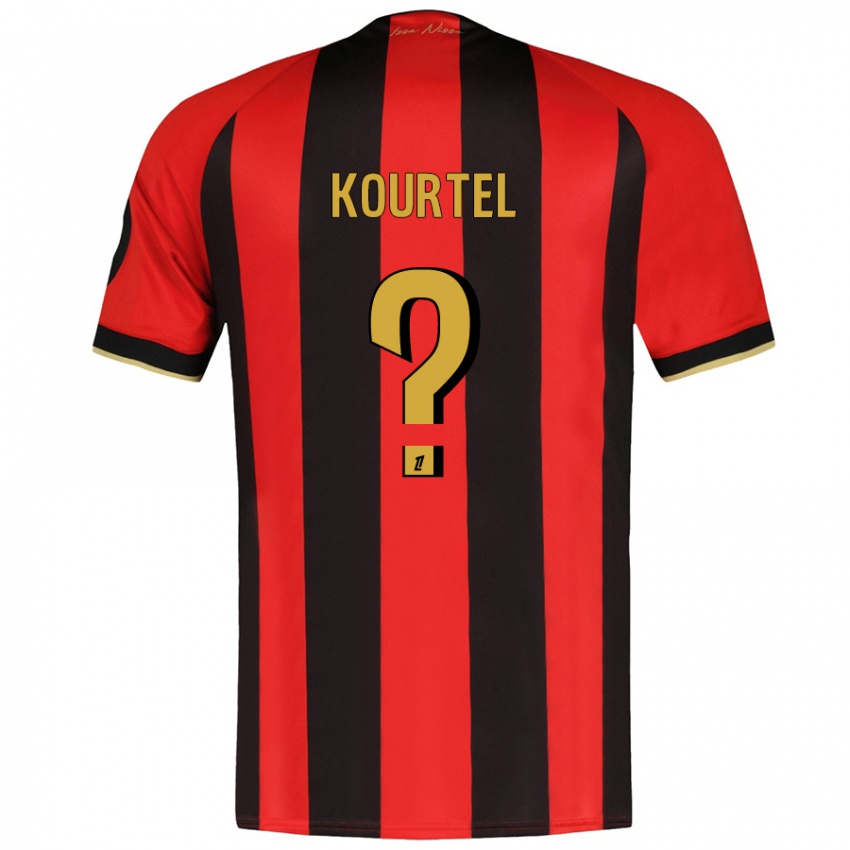 Kinder Kaïs Kourtel #0 Rot Schwarz Heimtrikot Trikot 2024/25 T-Shirt Schweiz