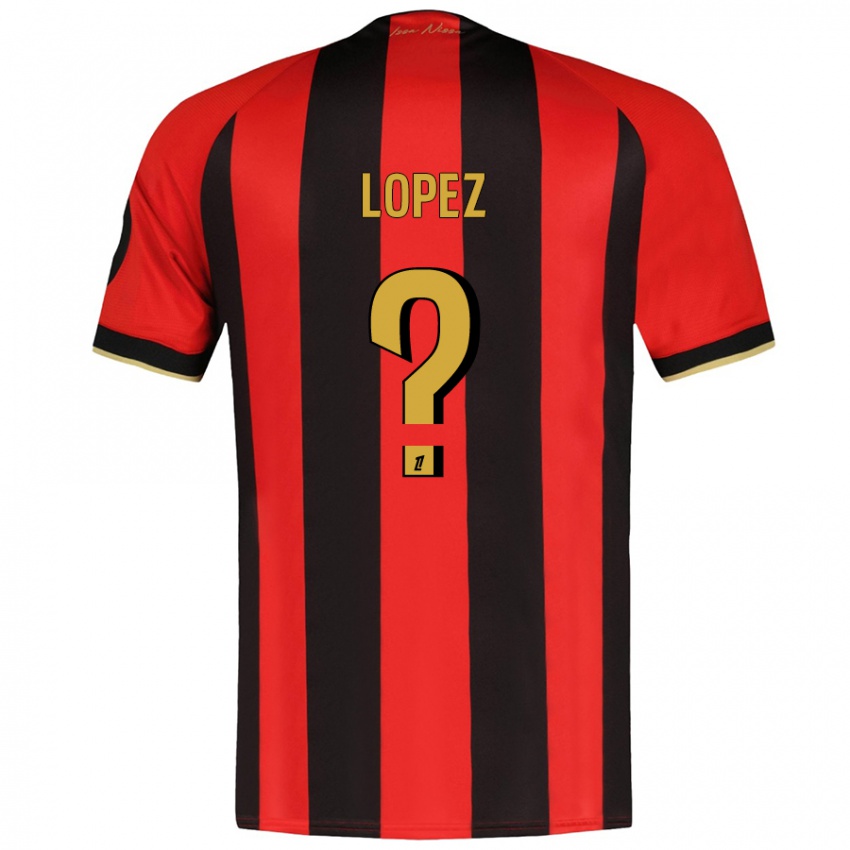 Kinder Kylian Lopez #0 Rot Schwarz Heimtrikot Trikot 2024/25 T-Shirt Schweiz