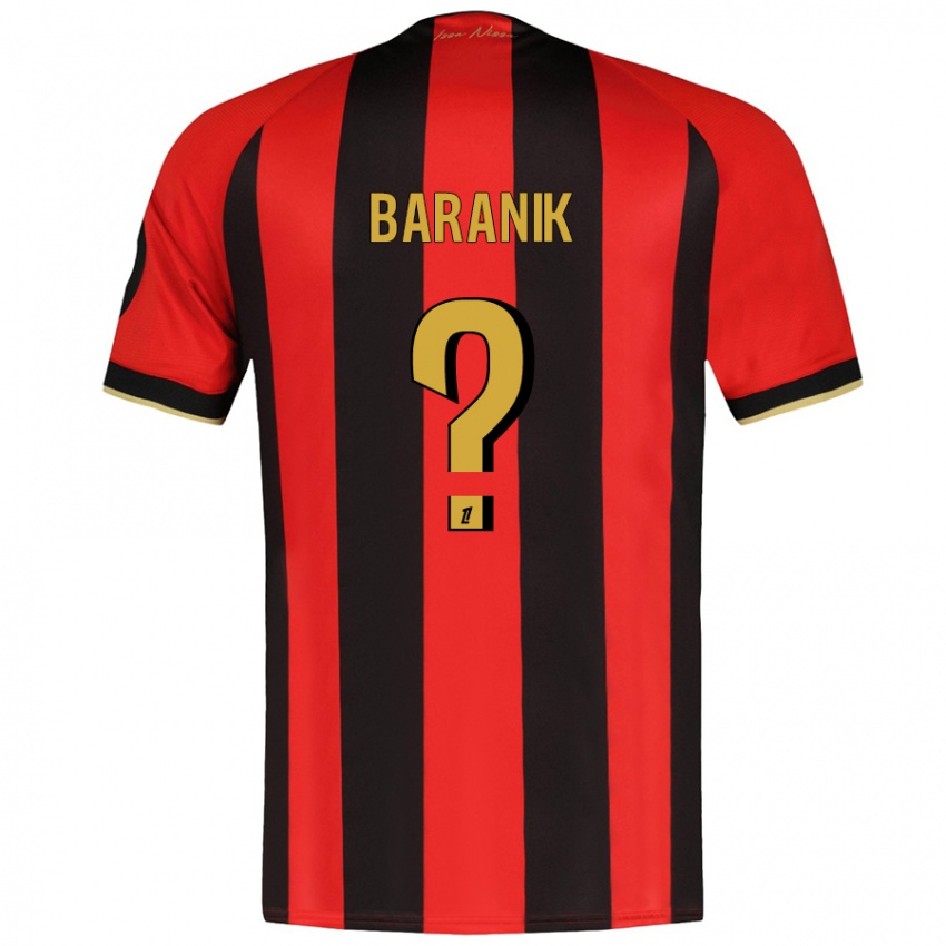 Kinder Evan Baranik #0 Rot Schwarz Heimtrikot Trikot 2024/25 T-Shirt Schweiz