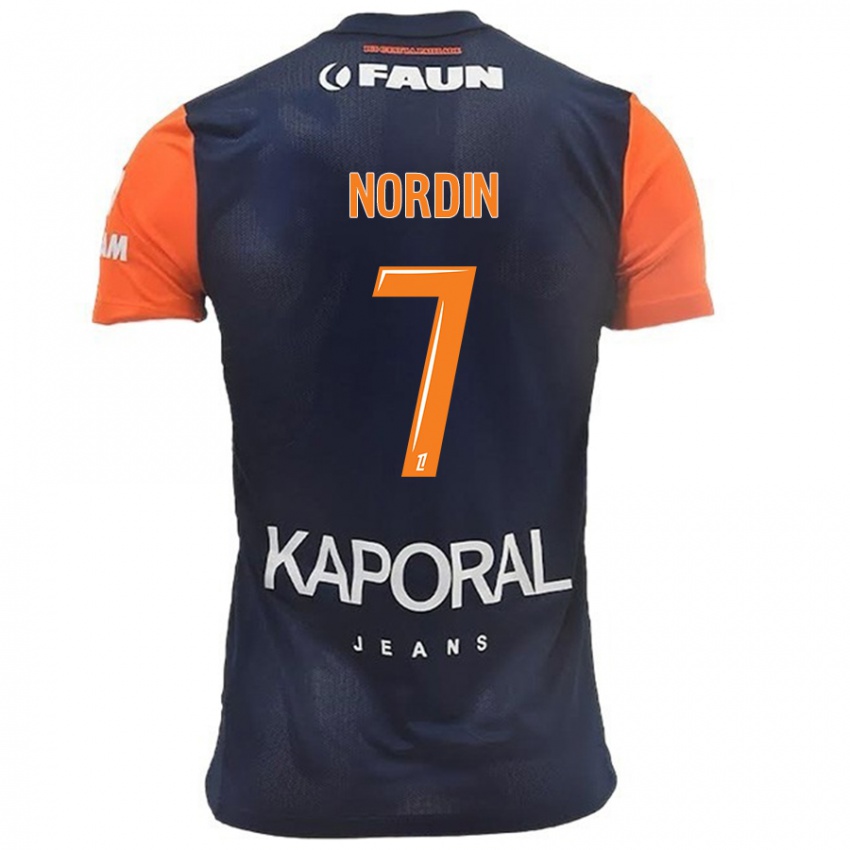 Kinder Arnaud Nordin #7 Marineblau Orange Heimtrikot Trikot 2024/25 T-Shirt Schweiz