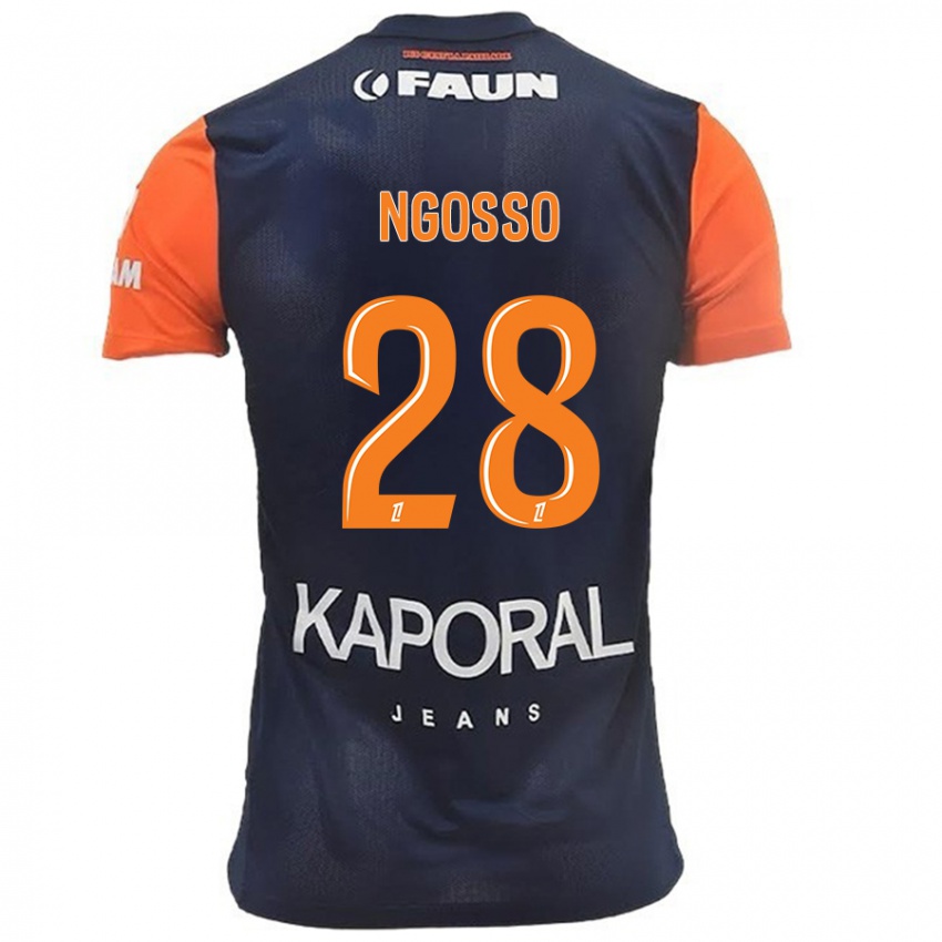 Kinder Glenn Ngosso #28 Marineblau Orange Heimtrikot Trikot 2024/25 T-Shirt Schweiz