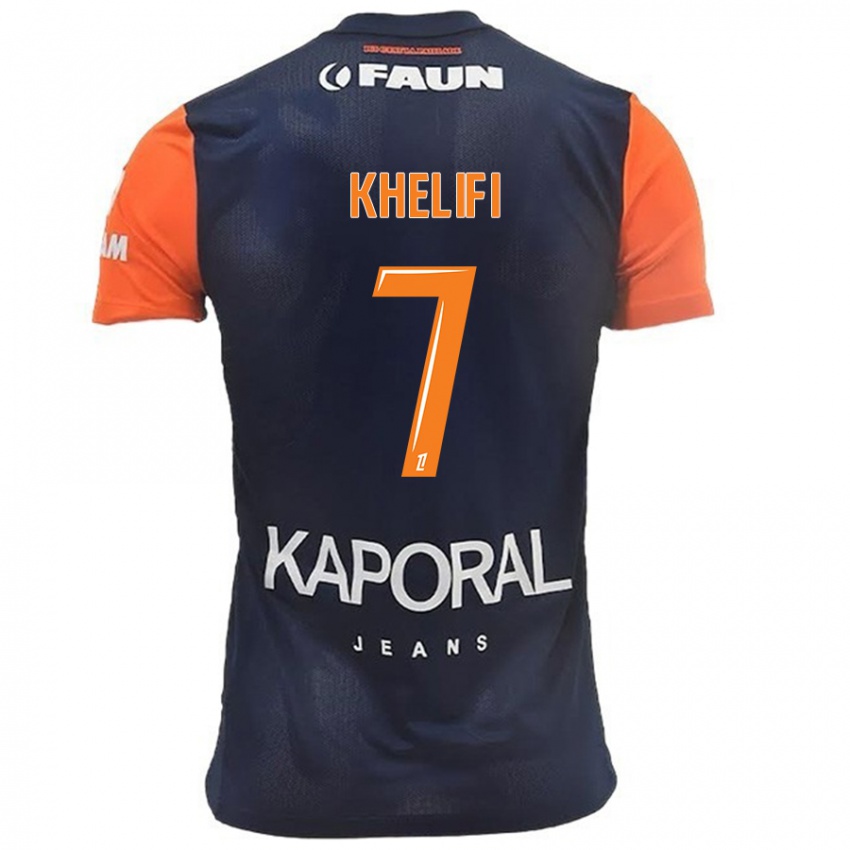 Kinder Léa Khelifi #7 Marineblau Orange Heimtrikot Trikot 2024/25 T-Shirt Schweiz