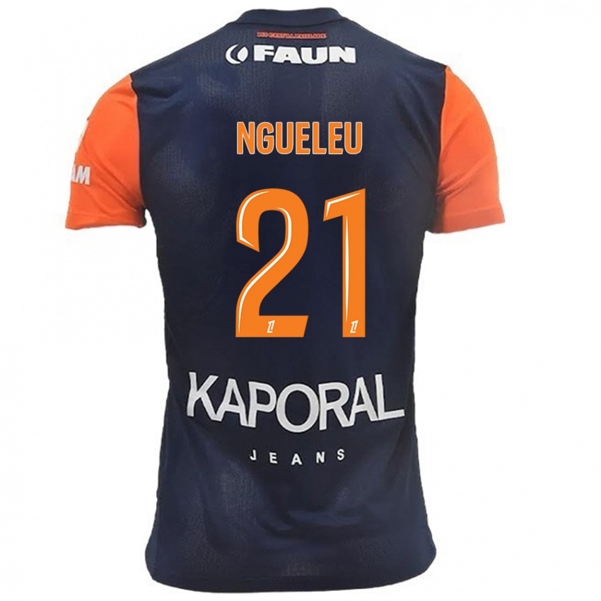 Enfant Maillot Nina Ngueleu #21 Bleu Marine Orange Tenues Domicile 2024/25 T-Shirt Suisse