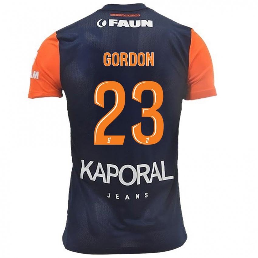 Kinder Sh'nia Gordon #23 Marineblau Orange Heimtrikot Trikot 2024/25 T-Shirt Schweiz