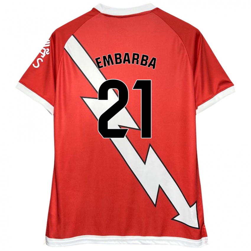 Enfant Maillot Adrián Embarba #21 Blanc Rouge Tenues Domicile 2024/25 T-Shirt Suisse