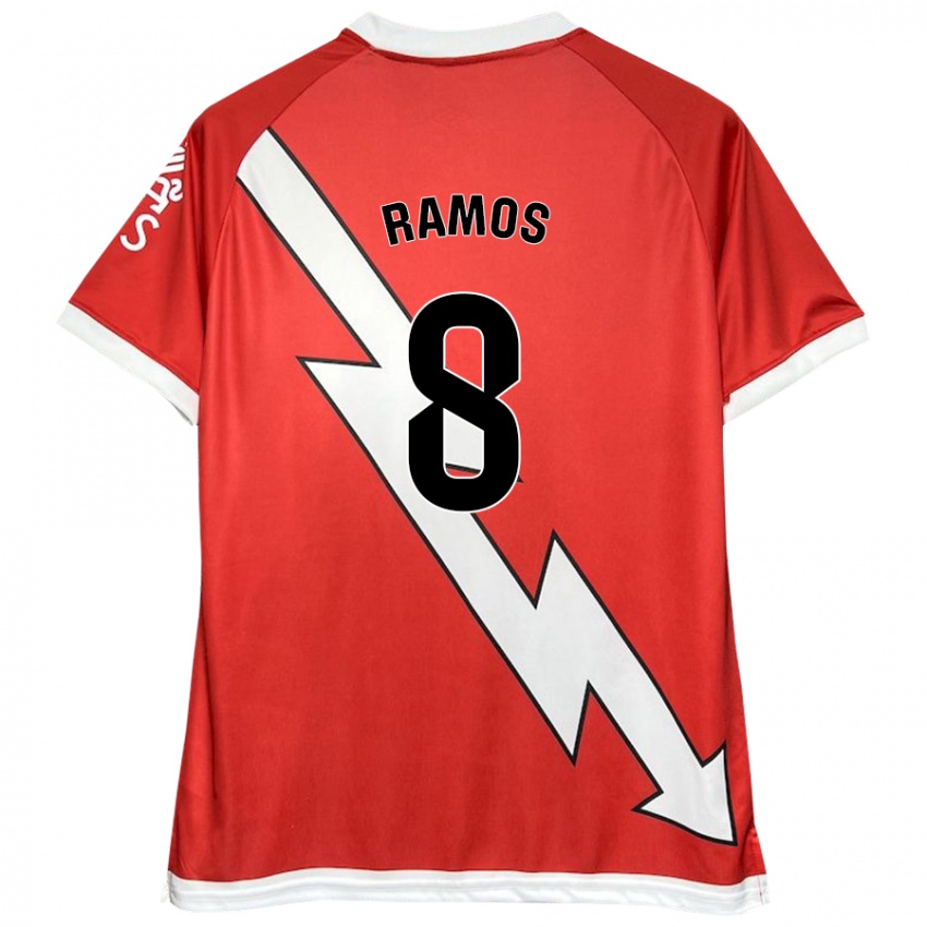 Enfant Maillot Iván Ramos #8 Blanc Rouge Tenues Domicile 2024/25 T-Shirt Suisse