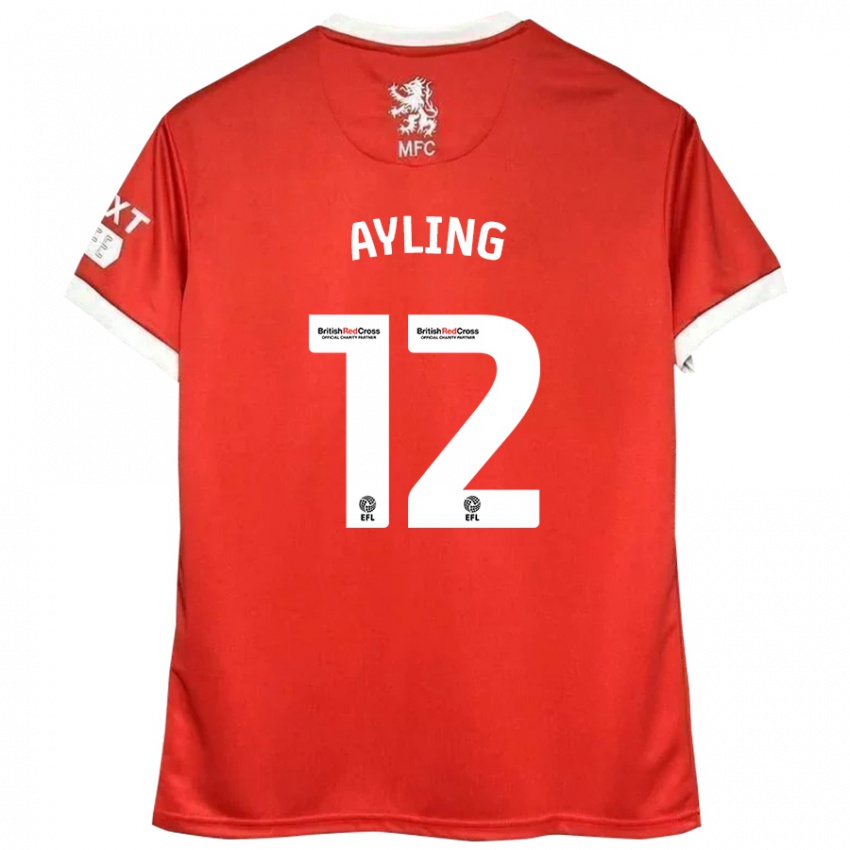 Kinder Luke Ayling #12 Rot Weiß Heimtrikot Trikot 2024/25 T-Shirt Schweiz