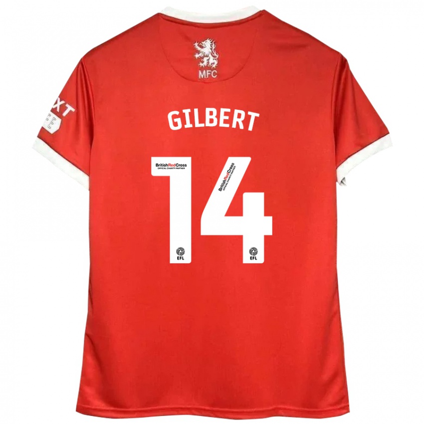 Kinder Alex Gilbert #14 Rot Weiß Heimtrikot Trikot 2024/25 T-Shirt Schweiz