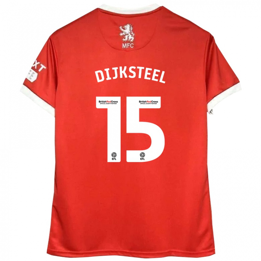 Kinder Anfernee Dijksteel #15 Rot Weiß Heimtrikot Trikot 2024/25 T-Shirt Schweiz