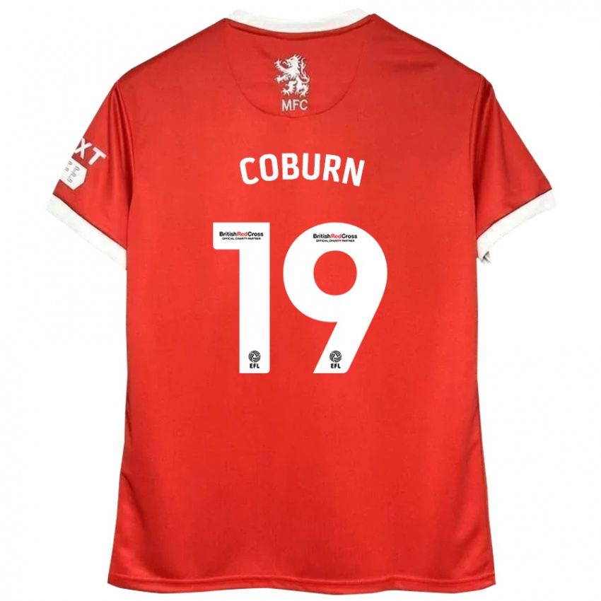 Kinder Josh Coburn #19 Rot Weiß Heimtrikot Trikot 2024/25 T-Shirt Schweiz