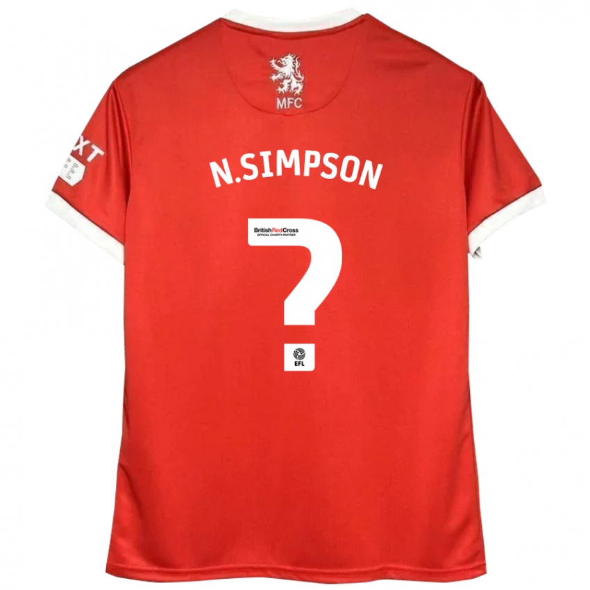 Kinder Nathan Simpson #0 Rot Weiß Heimtrikot Trikot 2024/25 T-Shirt Schweiz