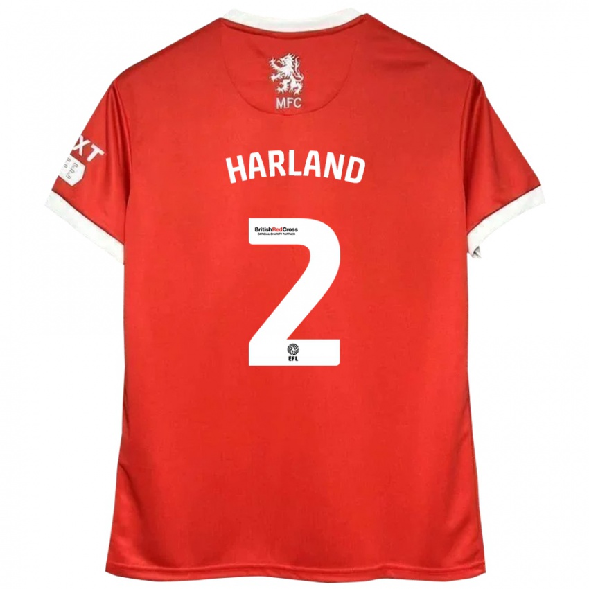 Kinder Jane Harland #2 Rot Weiß Heimtrikot Trikot 2024/25 T-Shirt Schweiz