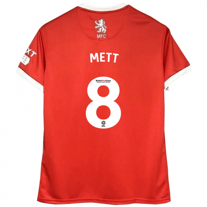 Kinder Jessica Mett #8 Rot Weiß Heimtrikot Trikot 2024/25 T-Shirt Schweiz