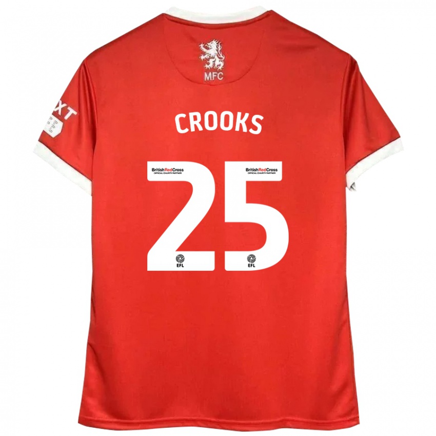 Kinder Matt Crooks #25 Rot Weiß Heimtrikot Trikot 2024/25 T-Shirt Schweiz