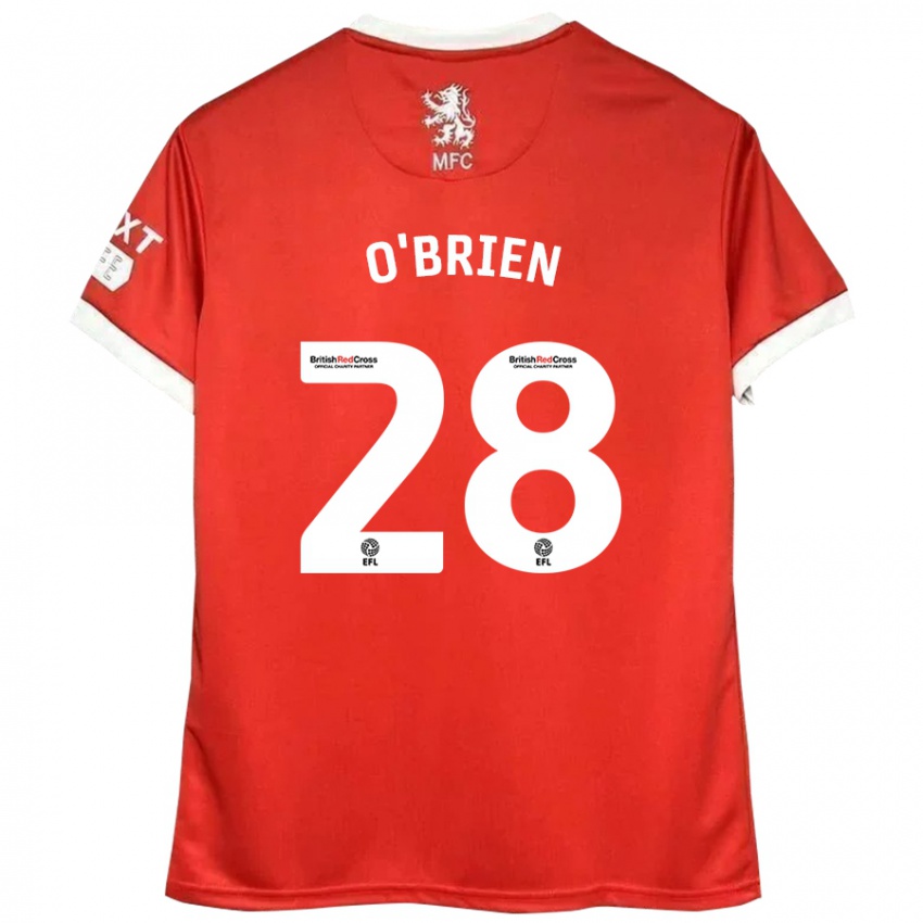 Kinder Lewis O'brien #28 Rot Weiß Heimtrikot Trikot 2024/25 T-Shirt Schweiz