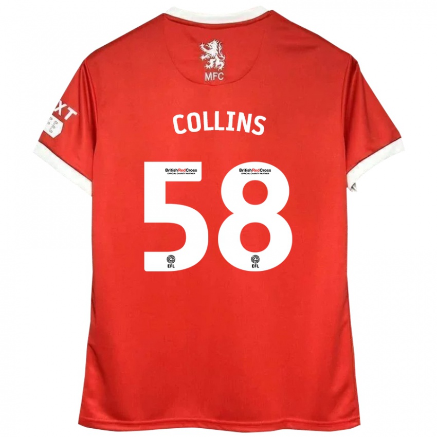 Kinder Sam Collins #58 Rot Weiß Heimtrikot Trikot 2024/25 T-Shirt Schweiz