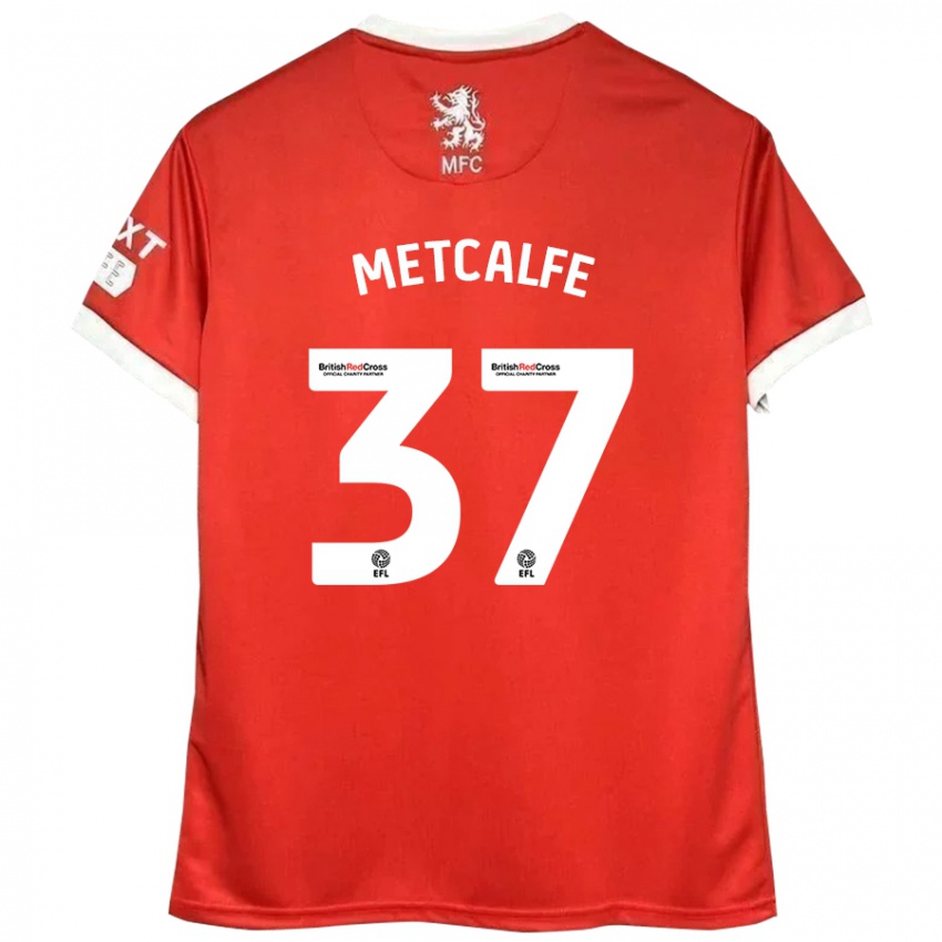 Kinder Max Metcalfe #37 Rot Weiß Heimtrikot Trikot 2024/25 T-Shirt Schweiz