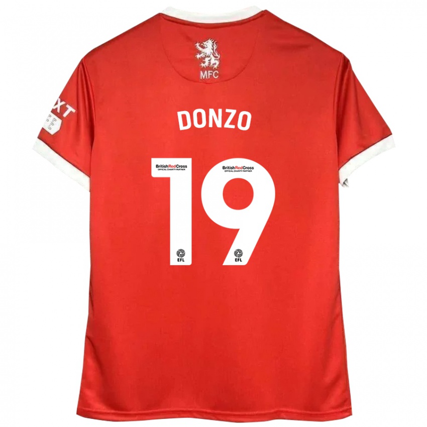 Kinder Jolie Donzo #19 Rot Weiß Heimtrikot Trikot 2024/25 T-Shirt Schweiz