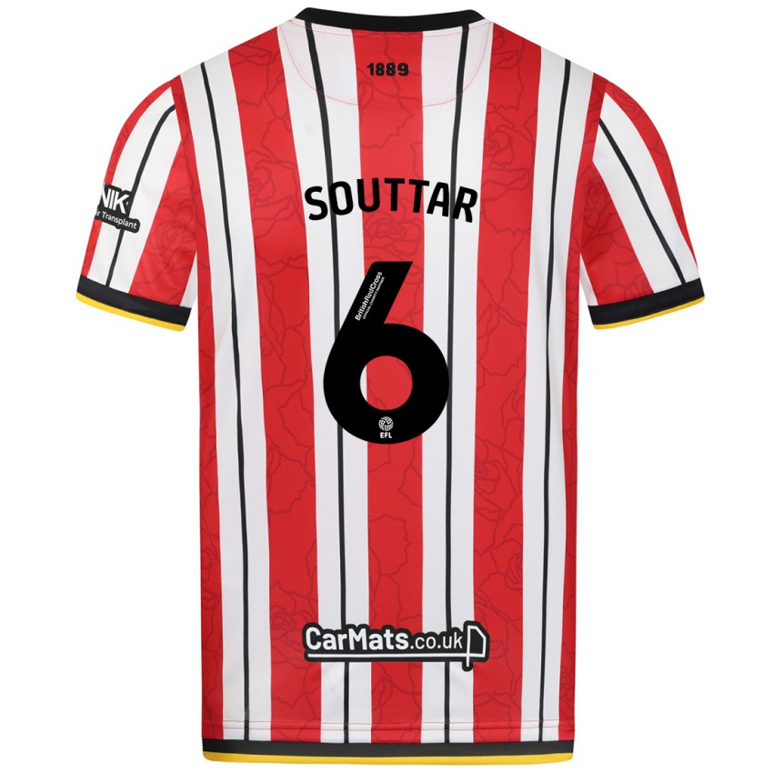 Kinder Harry Souttar #6 Rot Weiße Streifen Heimtrikot Trikot 2024/25 T-Shirt Schweiz