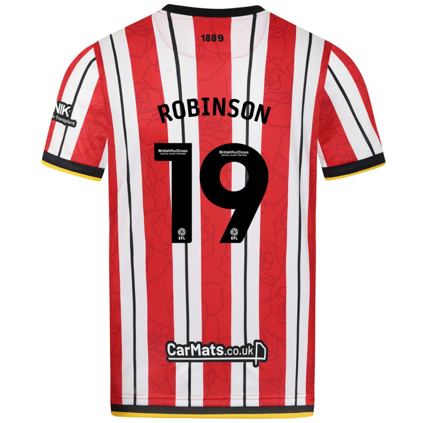 Kinder Jack Robinson #19 Rot Weiße Streifen Heimtrikot Trikot 2024/25 T-Shirt Schweiz