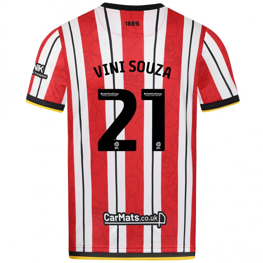 Kinder Vini Souza #21 Rot Weiße Streifen Heimtrikot Trikot 2024/25 T-Shirt Schweiz